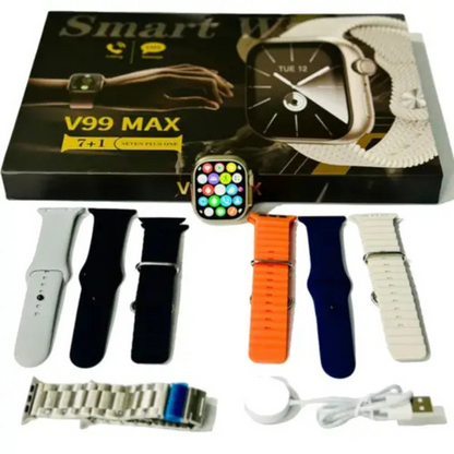 V99 MAX Smart Watch – 14+1 Strap Combo | Ultra Edition